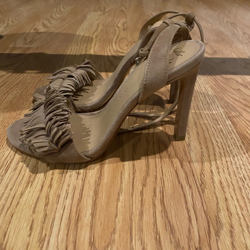 Banana Republic Honey Bis Mocha Fringe Heels